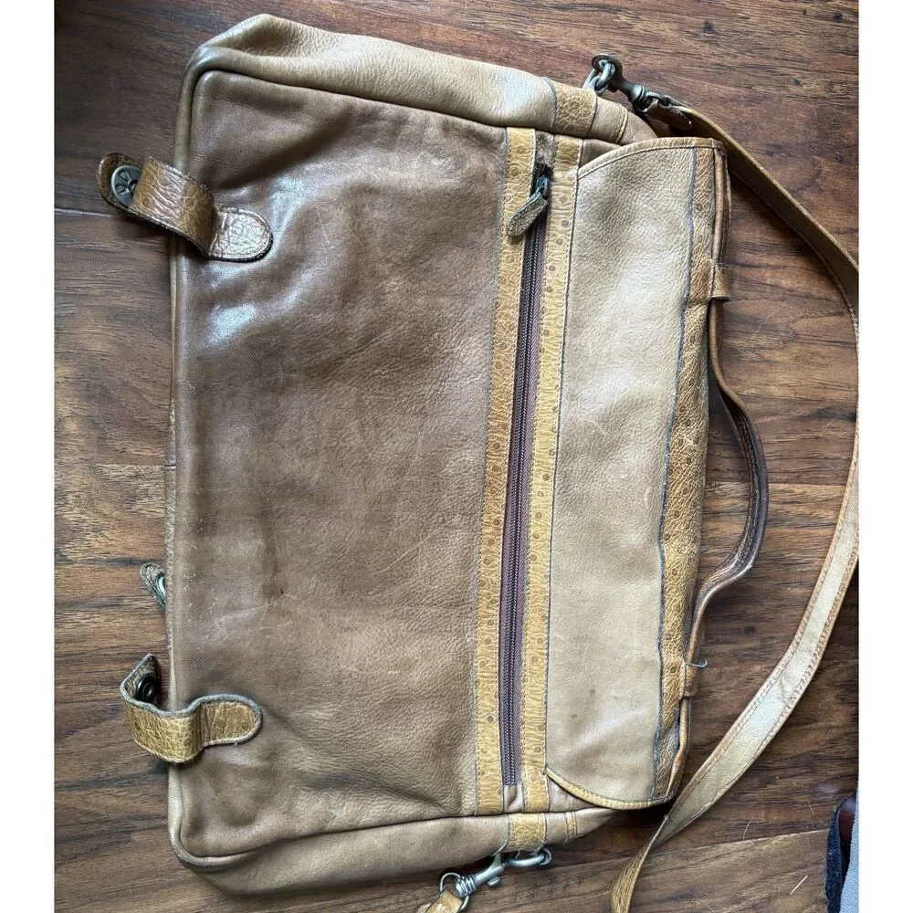 Vintage CW Marianelli Italian Leather Messenger Briefcase Bag
